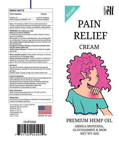 Hemp Pain Cream Tube Label (Hemp Pain Relief Cream Label Preview)